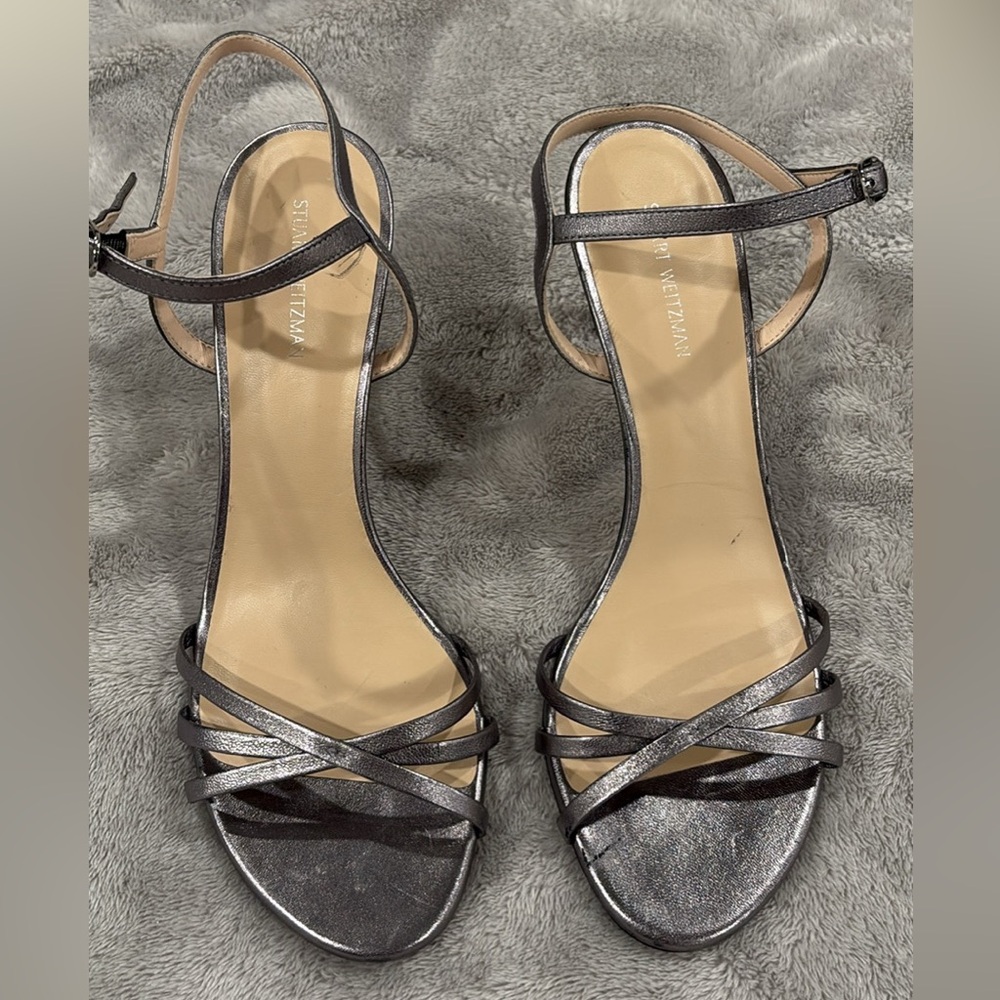 Stuart Weitzman Metallic Strappy Heels